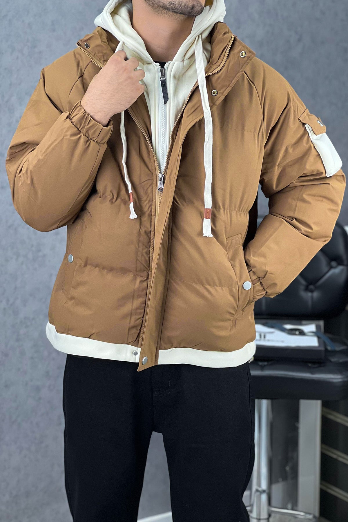 Trendy Hype Dual Zip Hooded Imported Puffer Jacket