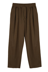 Turbo Pique Textured Double Plate SlimFit Trouser In Brown