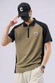 Turbo Zipper Closure Style Men's Polo T-Shirt In Brown