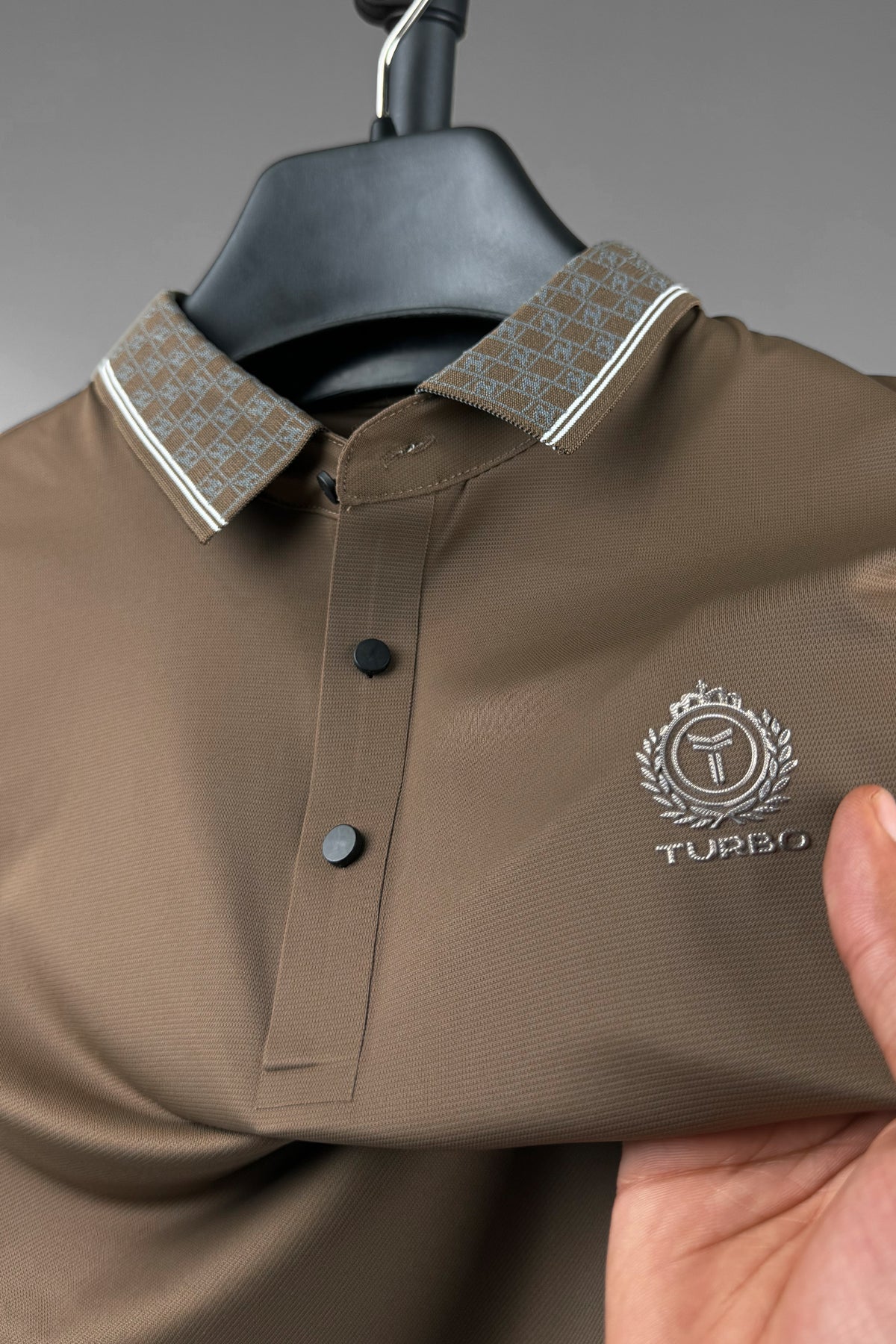Turbo Vintage Butterfly Crisp Stitchless Men's Polo Shirt In Brown