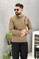 Zip Style Side Round Neck Imported Men's Sweatshirt