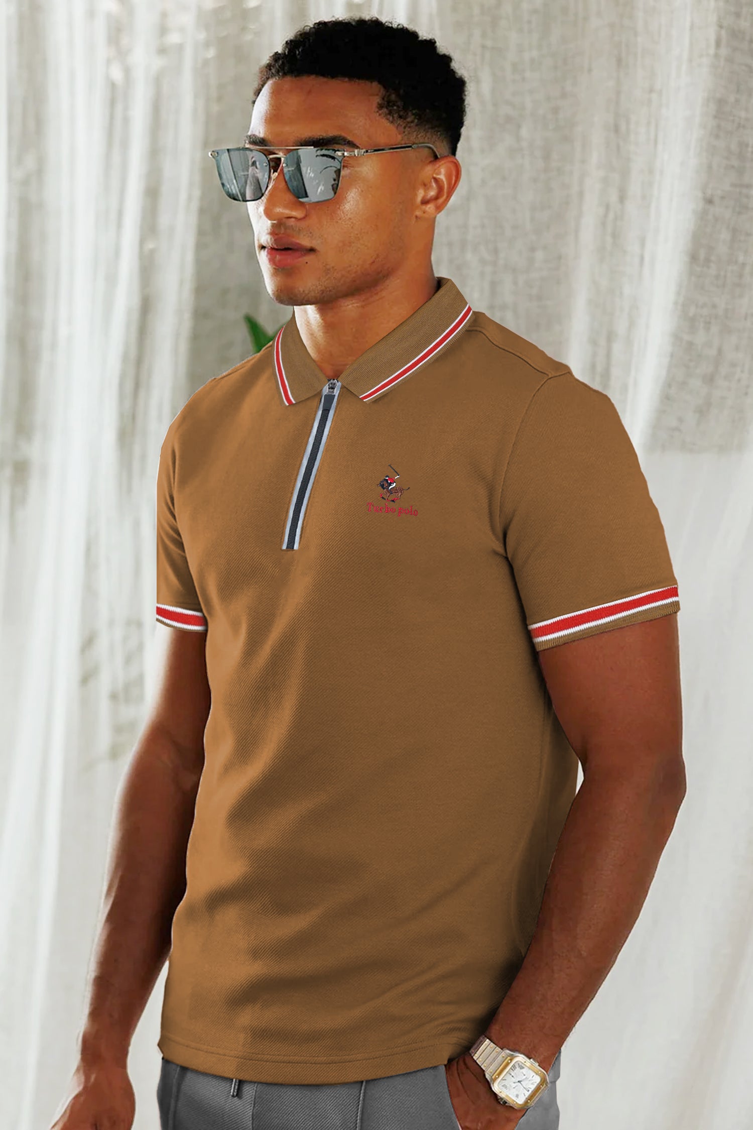 Turbo Polo x R/L Zip Collaered Men's Polo Shirt