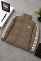 Adds Horizontal Baffled Imported Puffer Jacket In Brown