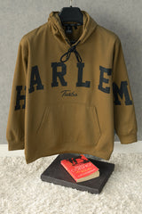 Turbo Harlem Signature Slogan Fleece Hoodie In Light Camel