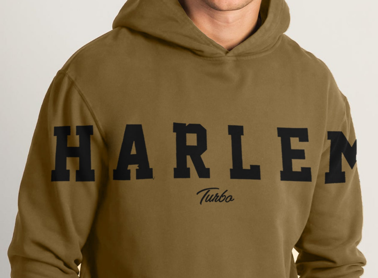 Turbo Harlem Signature Slogan Fleece Hoodie