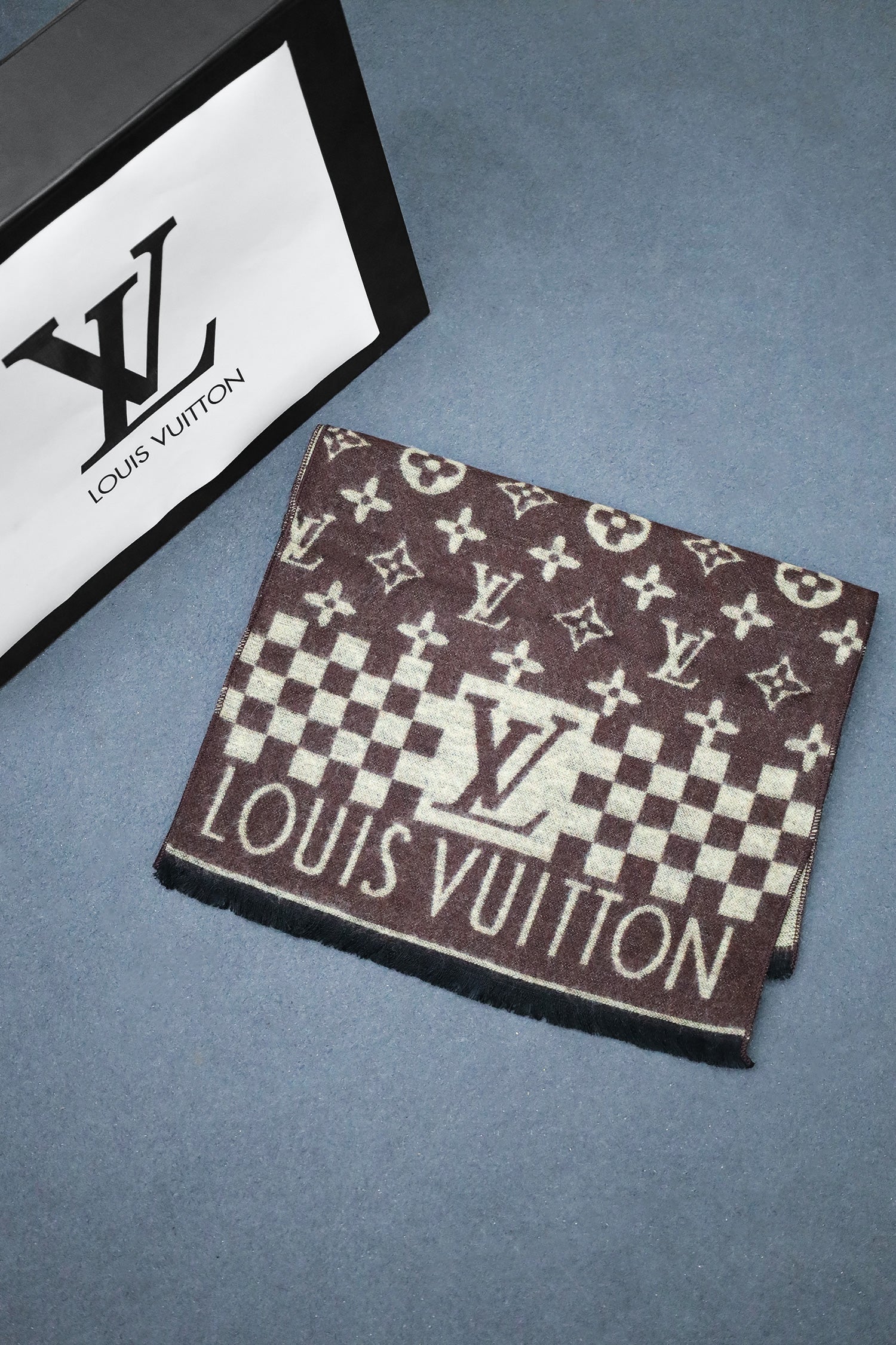 Luis Vten Monogram Luxury Edition Men Mufflers In Brown