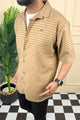Turbo Snitch Striped Casual Shirt In Brown
