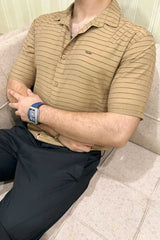 Turbo Snitch Striped Casual Shirt In Brown