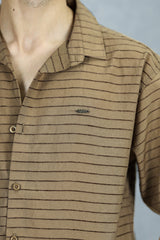 Turbo Snitch Striped Casual Shirt In Brown