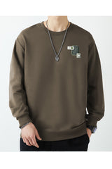 Motif Design Logo Round Neck Imported Men's Sweatshirt