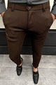 Super Elastic Slim Cotton Pant in Brown