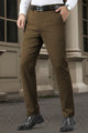 Turbo Urban Executive Slim Fit Cotton Pant In Brown