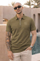 Turbo Zip Collar Style Men's Polo Shirt In Brown