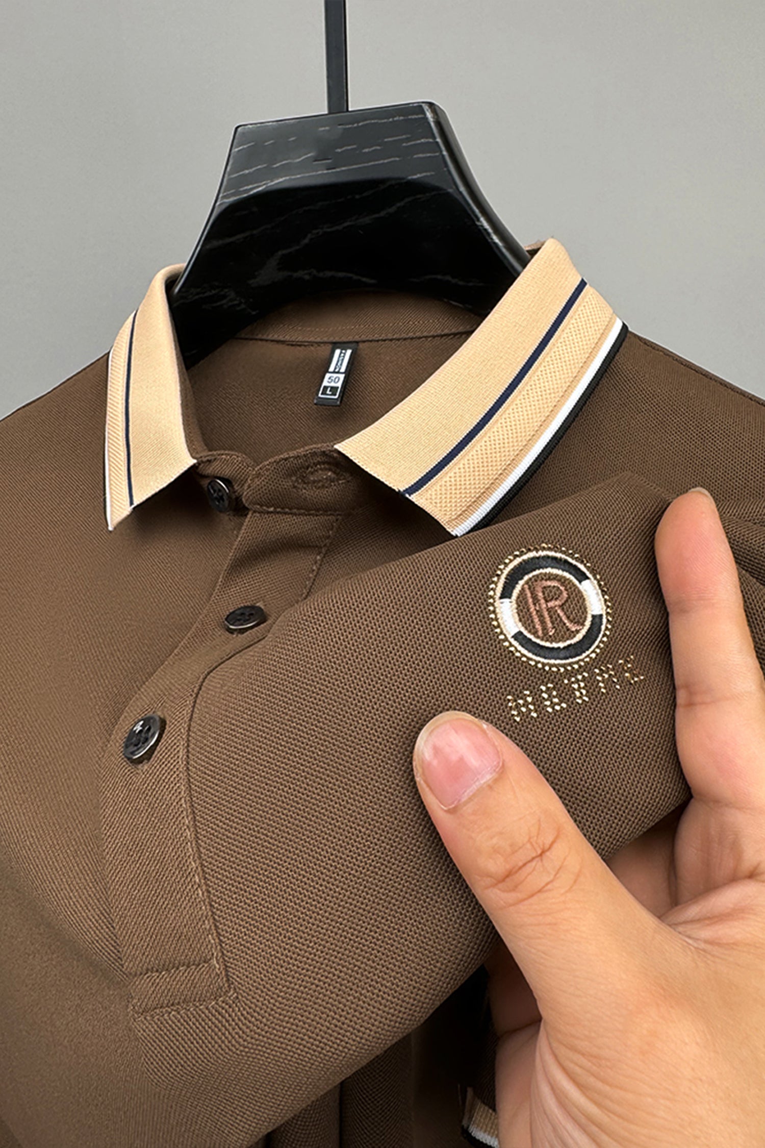 High End Letter Embroidered Men's Polo Shirt