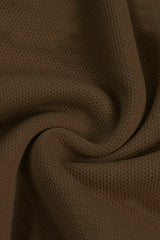 Turbo Pique Textured Double Plate SlimFit Trouser In Brown