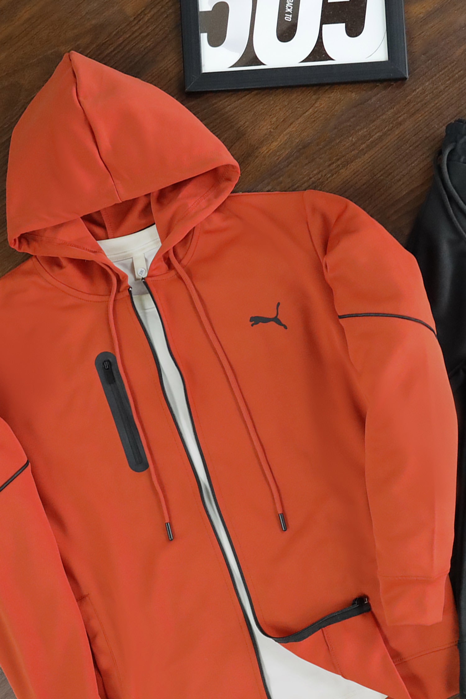 Pma Mens Vent Hooded Woven Zipper Tracksuit