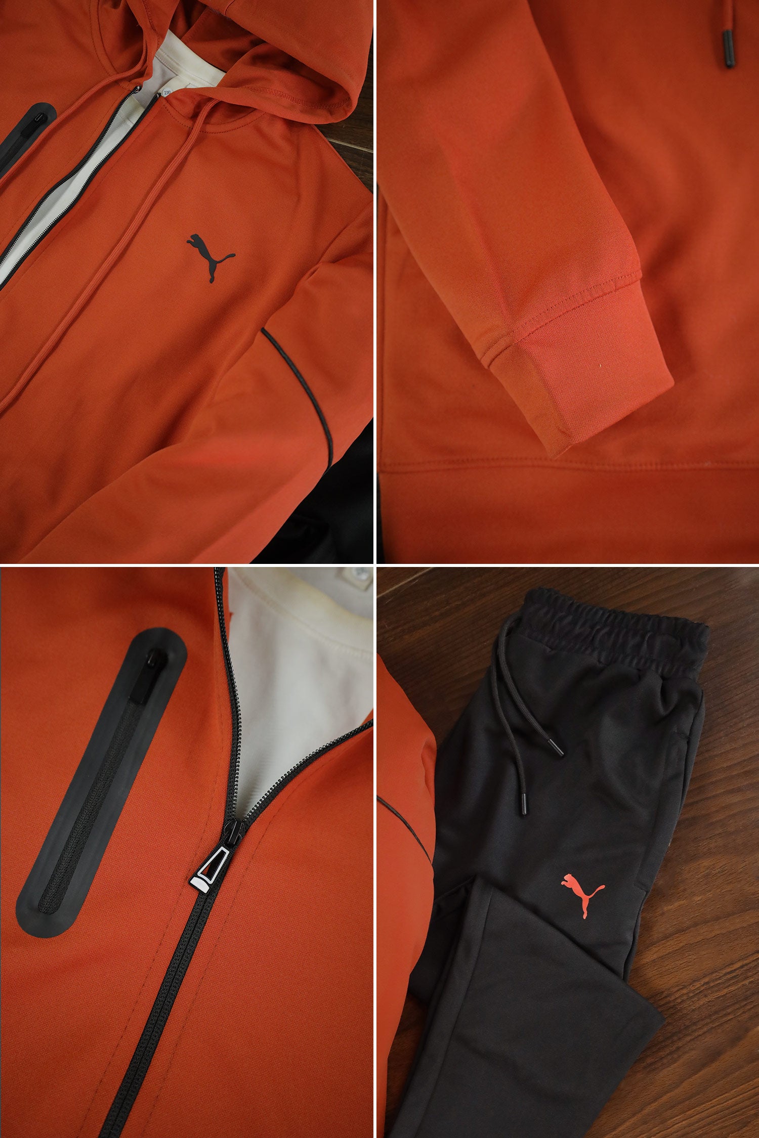 Pma Mens Vent Hooded Woven Zipper Tracksuit