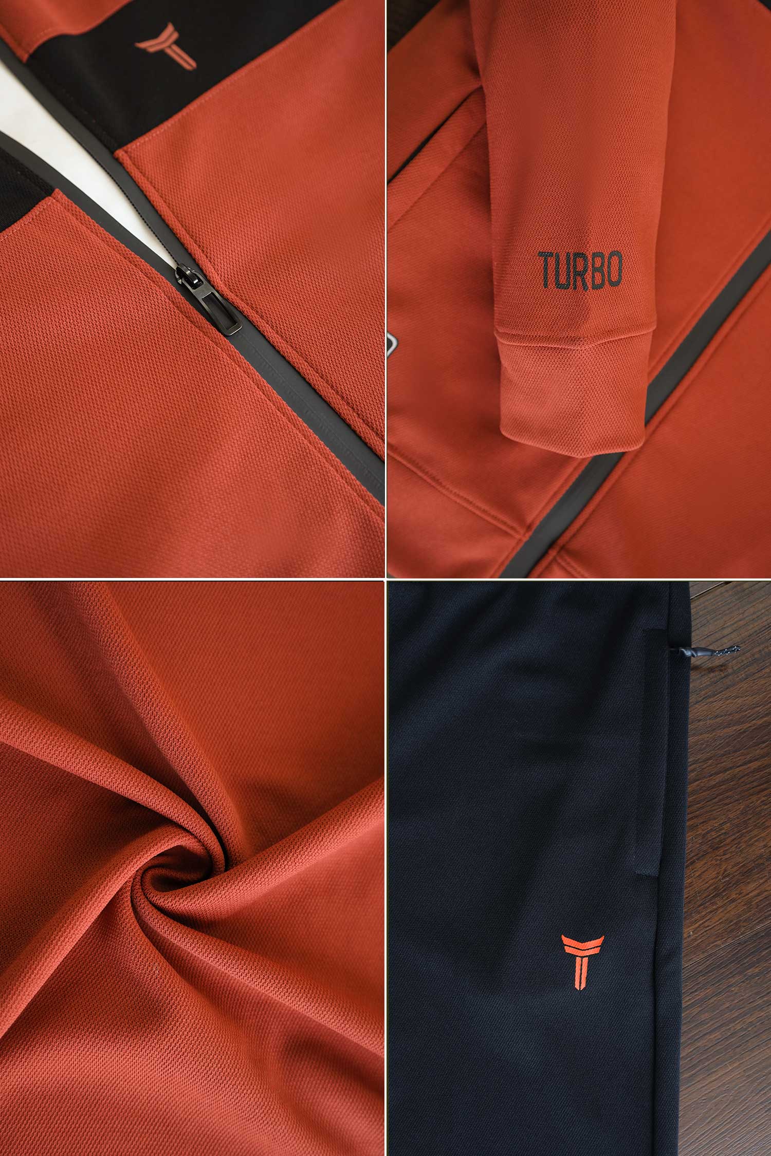 Turbo TrainFit Panel Mock Neck Zipper Tracksuit