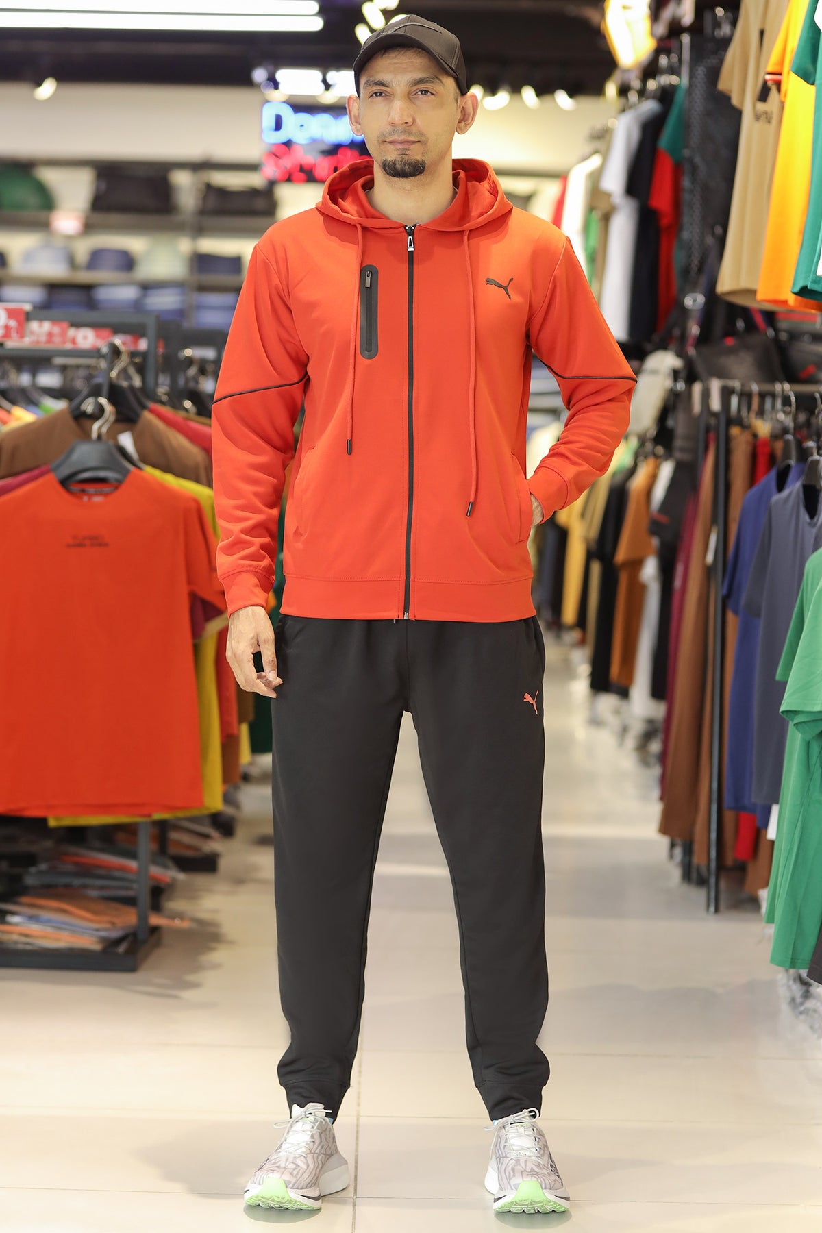 Pma Mens Vent Hooded Woven Zipper Tracksuit