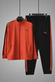 Pma Contrast Dual Side Stripe Tracksuit In Black&Rust