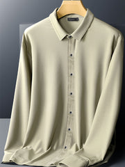Self Textured Elastic Shirt In Beige