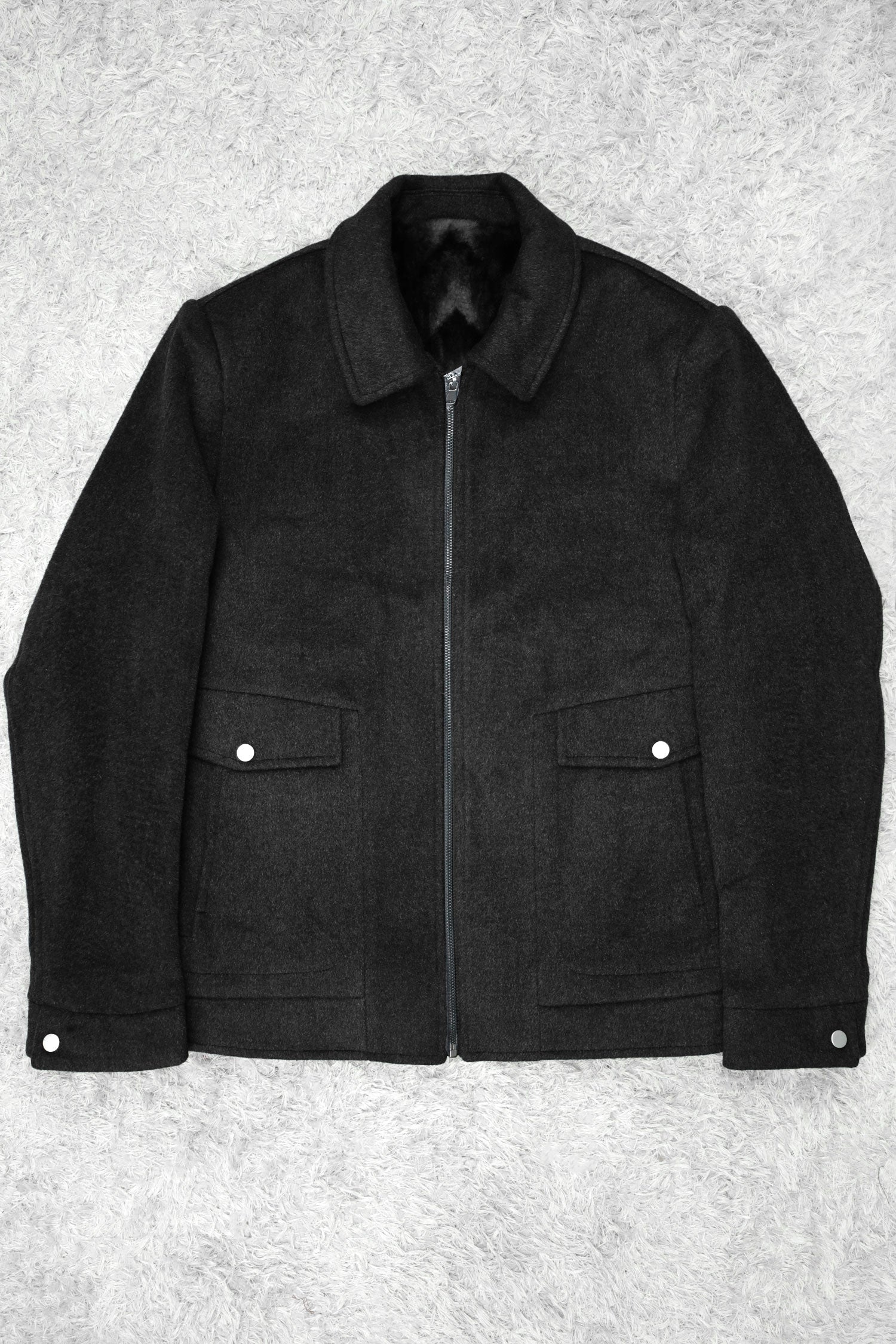 Button Pockets Design Imported Men's Woolen Jacket