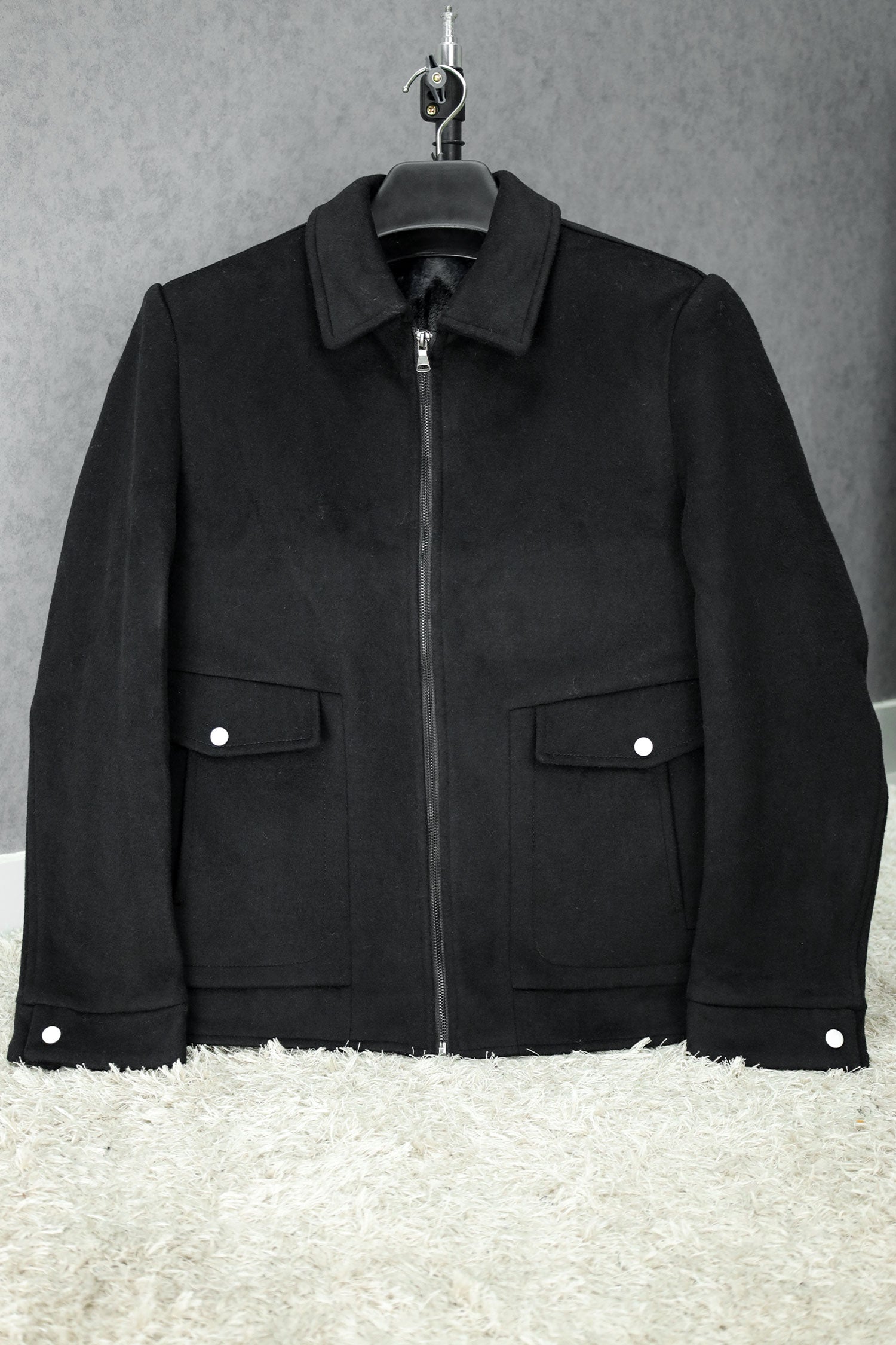 Button Pockets Design Imported Men's Woolen Jacket