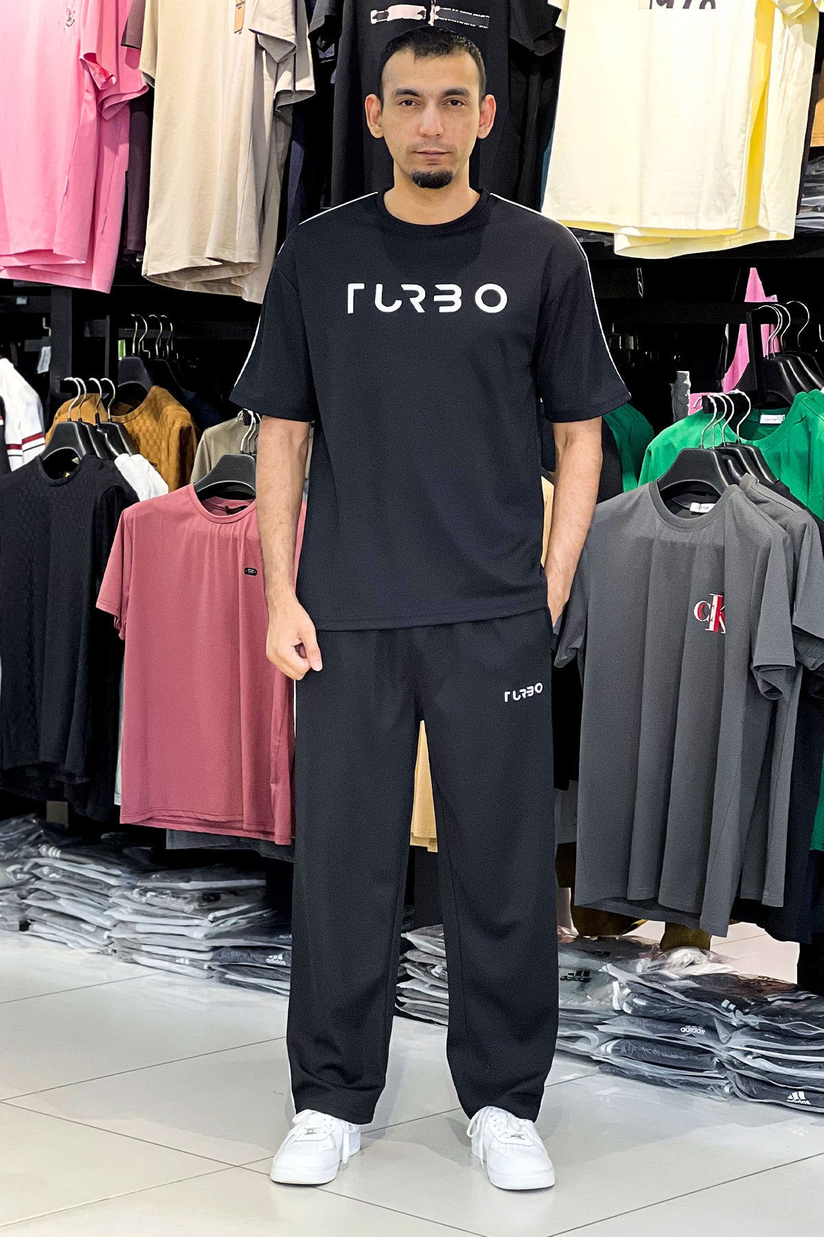 Turbo Front Slogan Oversize Quick-Dry Tracksuit