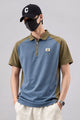 Turbo Zipper Closure Style Men's Polo T-Shirt In Blue