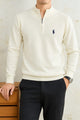 Polo Mock Neck Pullover Half-Knit Zip Imported Men's Jumper Sweater