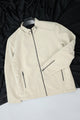 Regular Fit Suede Leather Jacket In Cream