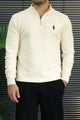 Polo Mock Neck Pullover Half-Knit Zip Imported Men's Jumper Sweater
