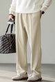 Turbo Poplin Front-Double Line Trouser In Cream