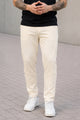 Turbo Sporty Style  Cross Plate Trouser In Cream