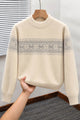 Nordic Pullover Pattern Imported Round Neck Rabbit Wool Men's Sweater