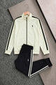 Polo Pony Style Side Stripe Men's Co-Ord Set In Creem & Black