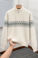 Men's Chunky Half Zipper Knit Imported Rabbit Wool Men's Sweater
