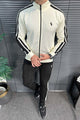 Polo Pony Style Side Stripe Men's Co-Ord Set In Creem & Black