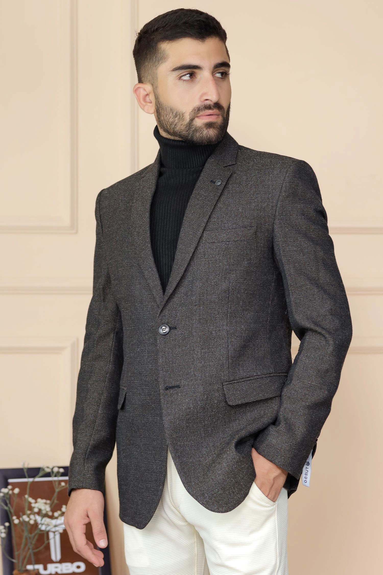 Classic Rich Sharp Texture Pattern Men Blazer