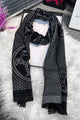 Hrms Chevron Herringbone Pattern Imported Men's Wool Muffler