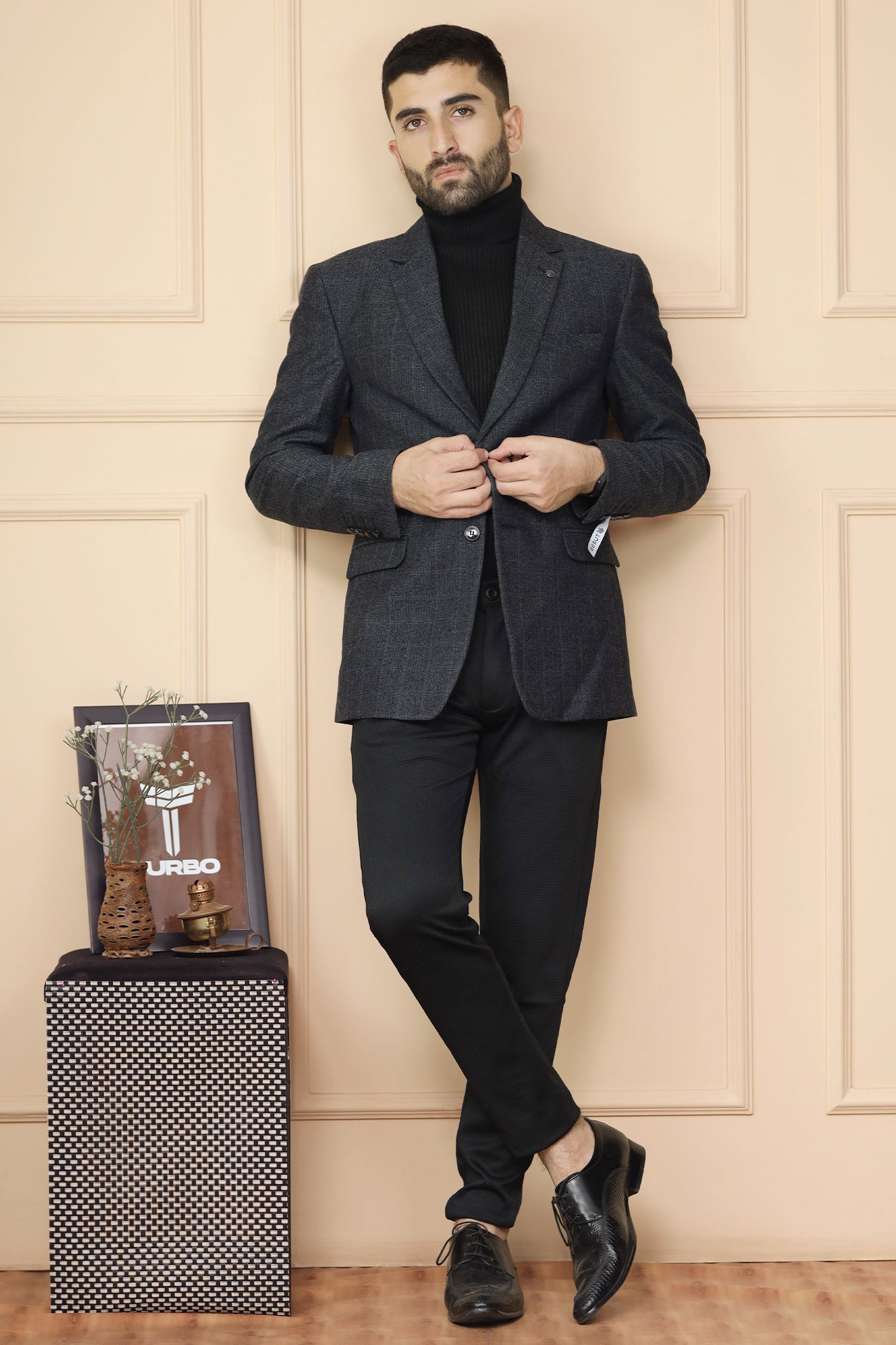 Classic Rich Self Lining Pattern Men Blazer