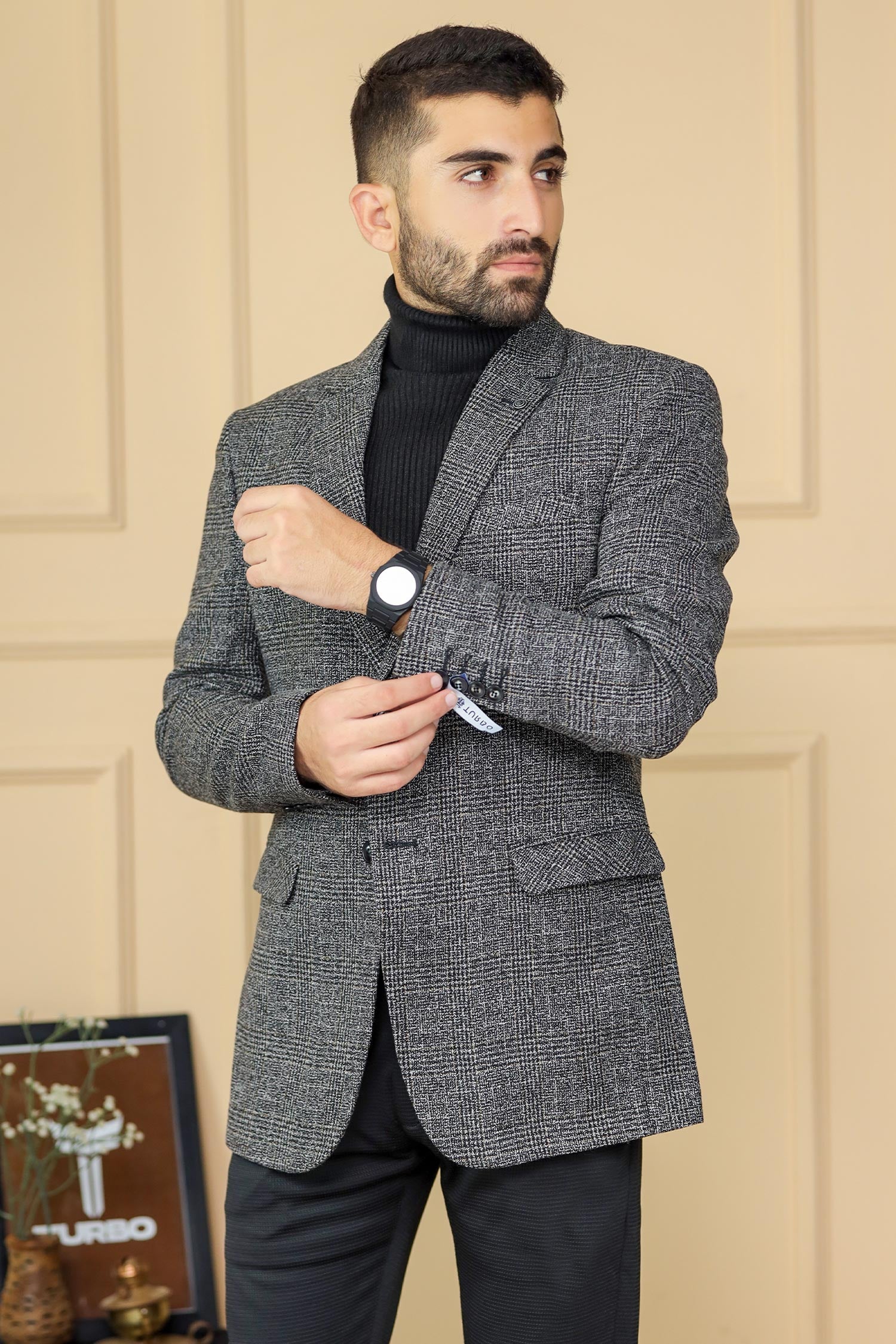 Wool Rich Worsted Tweed Mens Casual Blazer