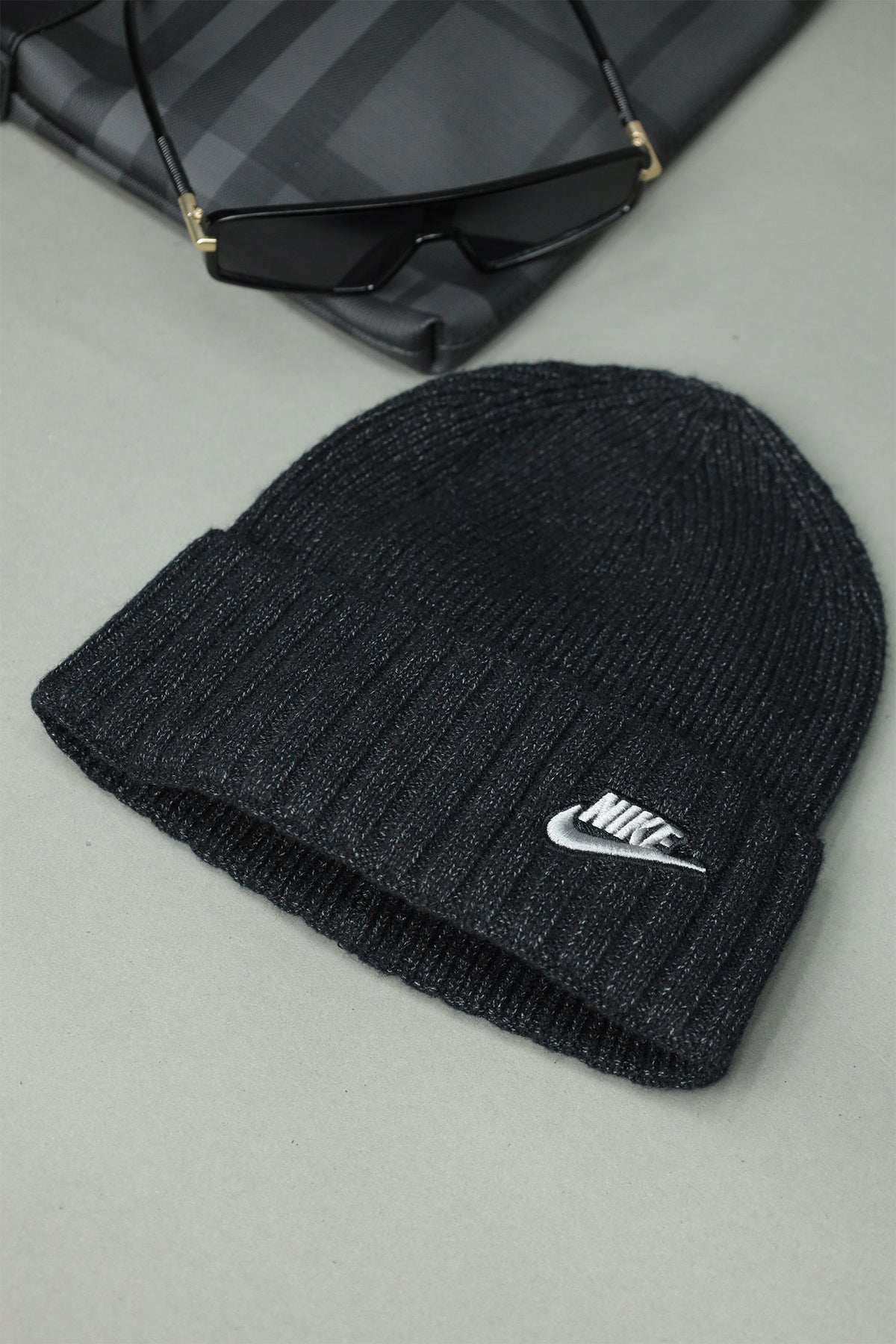 Nke Icon Cashmere Wool Beanie Cap In Charcoal Black