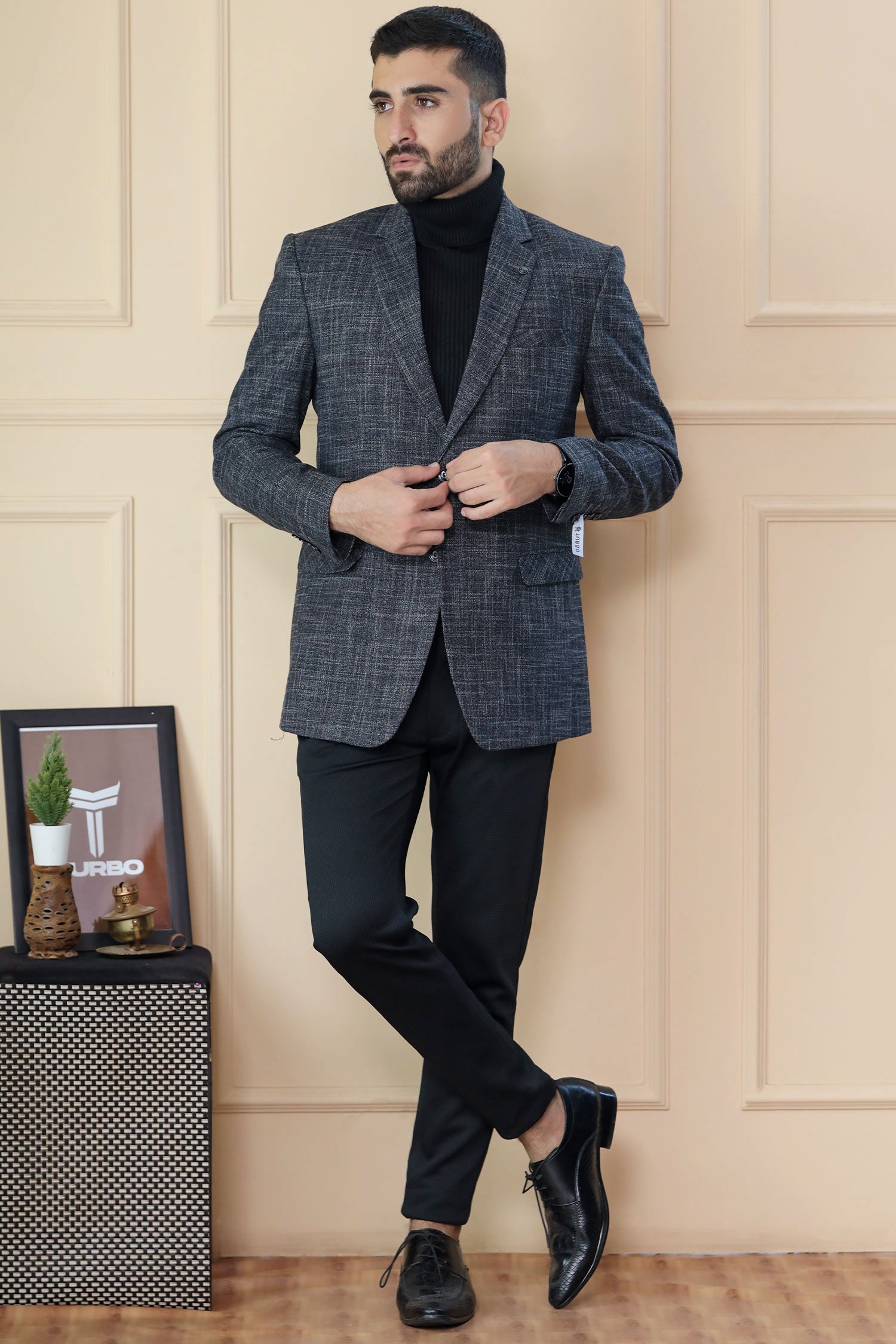 Classic Rich Ember Tone Mens Casual Blazer