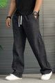 Turbo Similar Style Denim Cargo Jeans In Charcoal Black