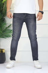Turbo 'Second-Skin' Spray-On Ankle Fit Jeans In Charcoal Black