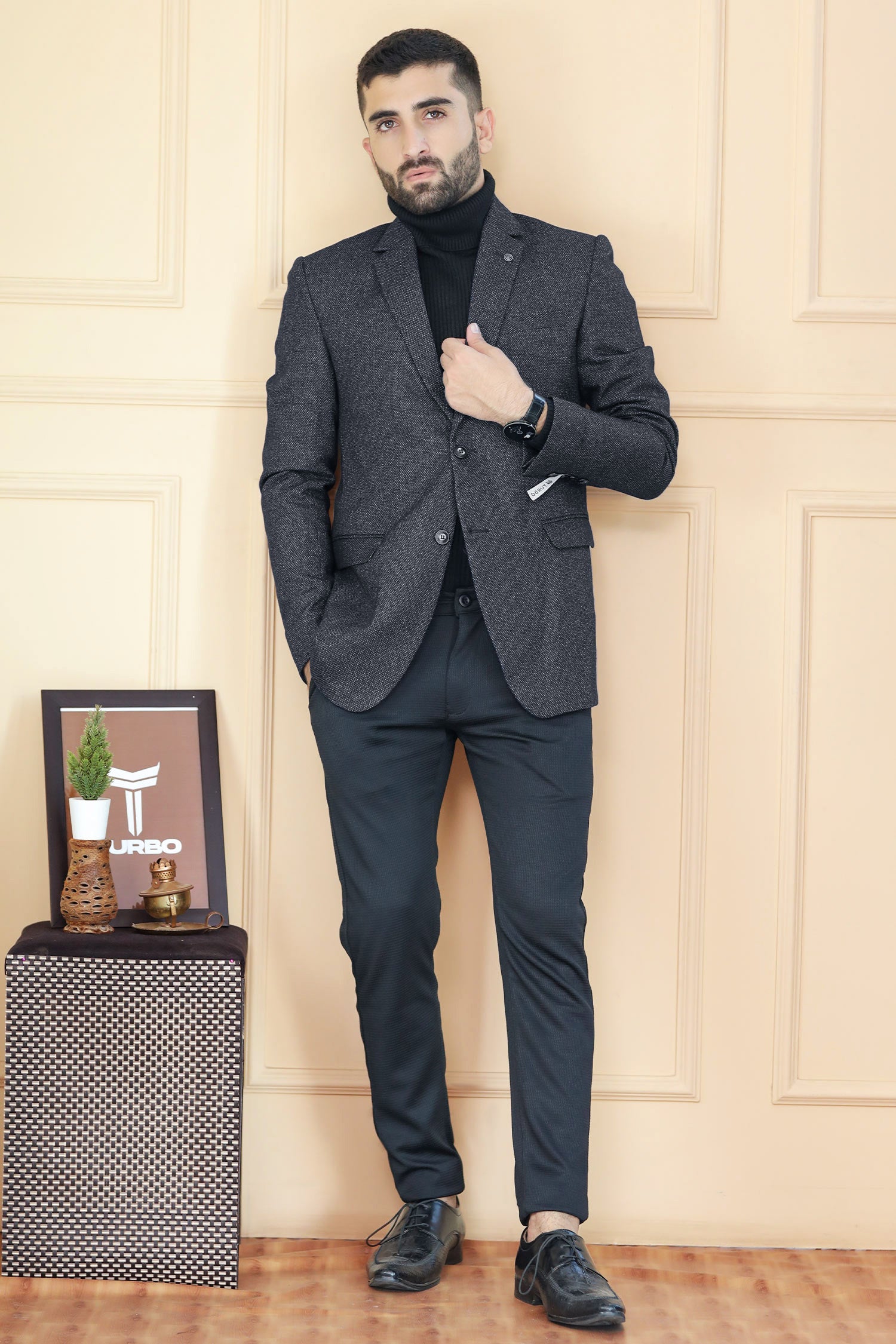 Classic Rich Premium Wool Blend Mens Casual Blazer