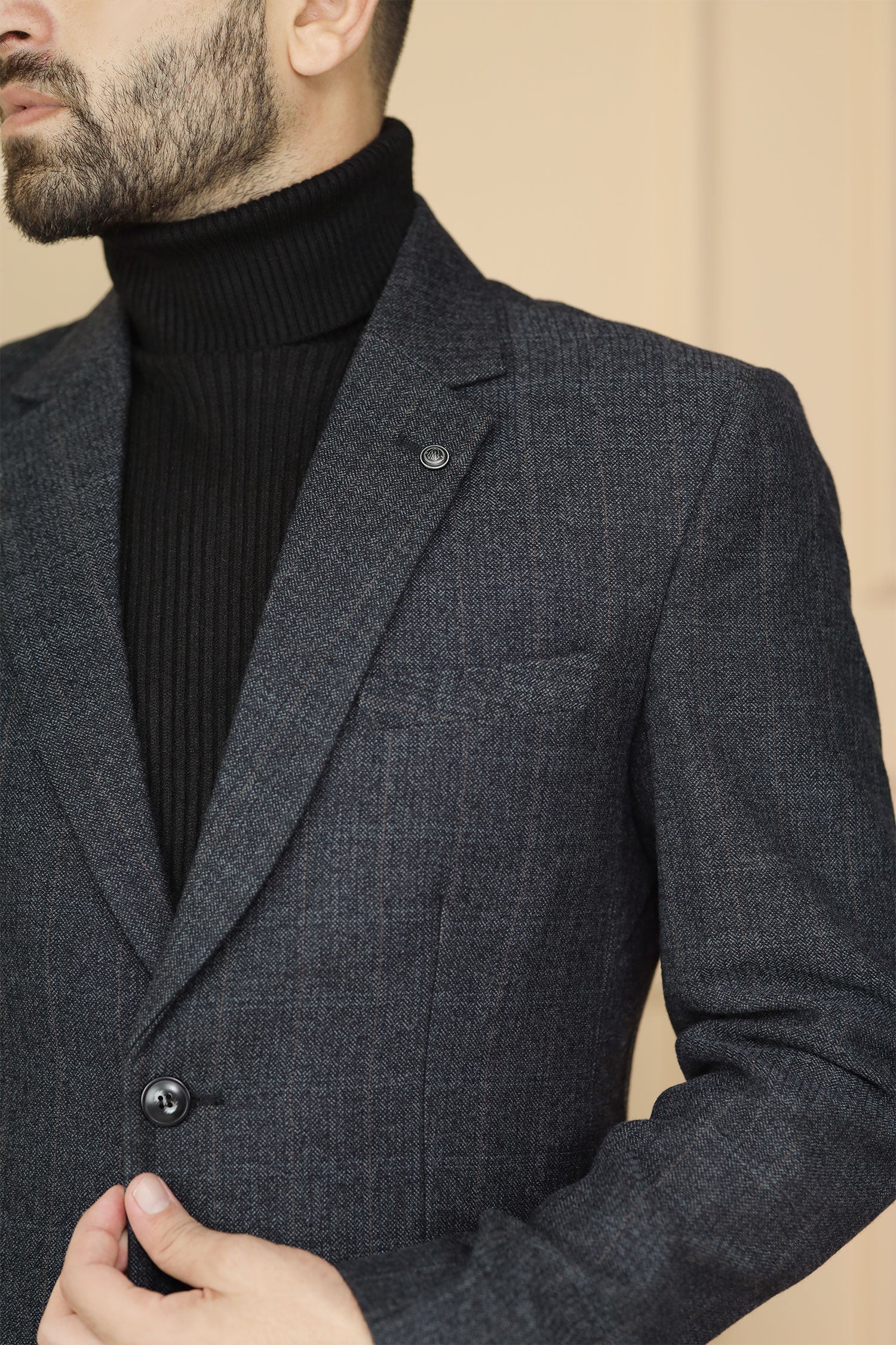 Classic Rich Self Lining Pattern Men Blazer