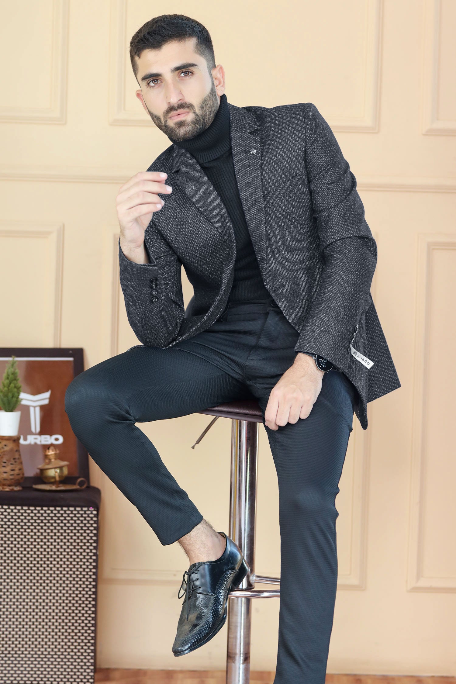 Classic Rich Premium Wool Blend Mens Casual Blazer