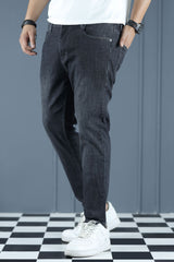 Flexline Fade Turbo Ankle Fit Jeans In Charcoal Black